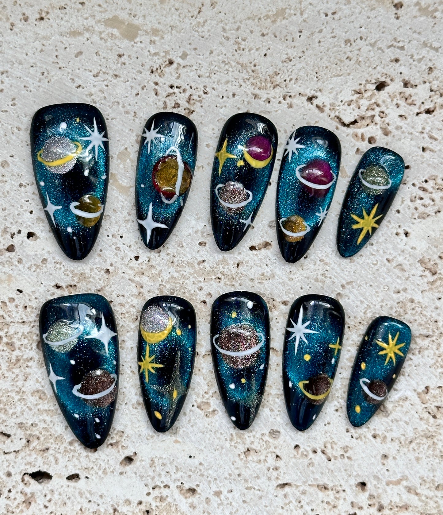 "Galaxy Dreams: Cosmic Nail Art Collection"