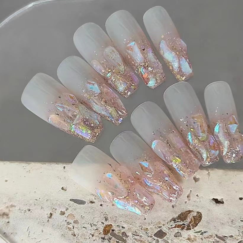 Customizable short warm elf with the same Aurora diamond shattering diamond sparkling champagne handcrafted