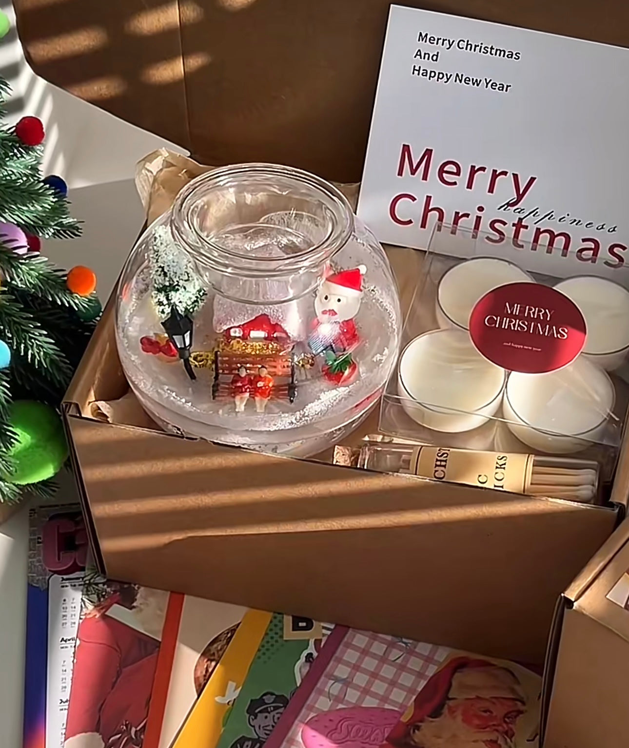 Round ball Christmas candlestick (the candlestick can be used repeatedly)