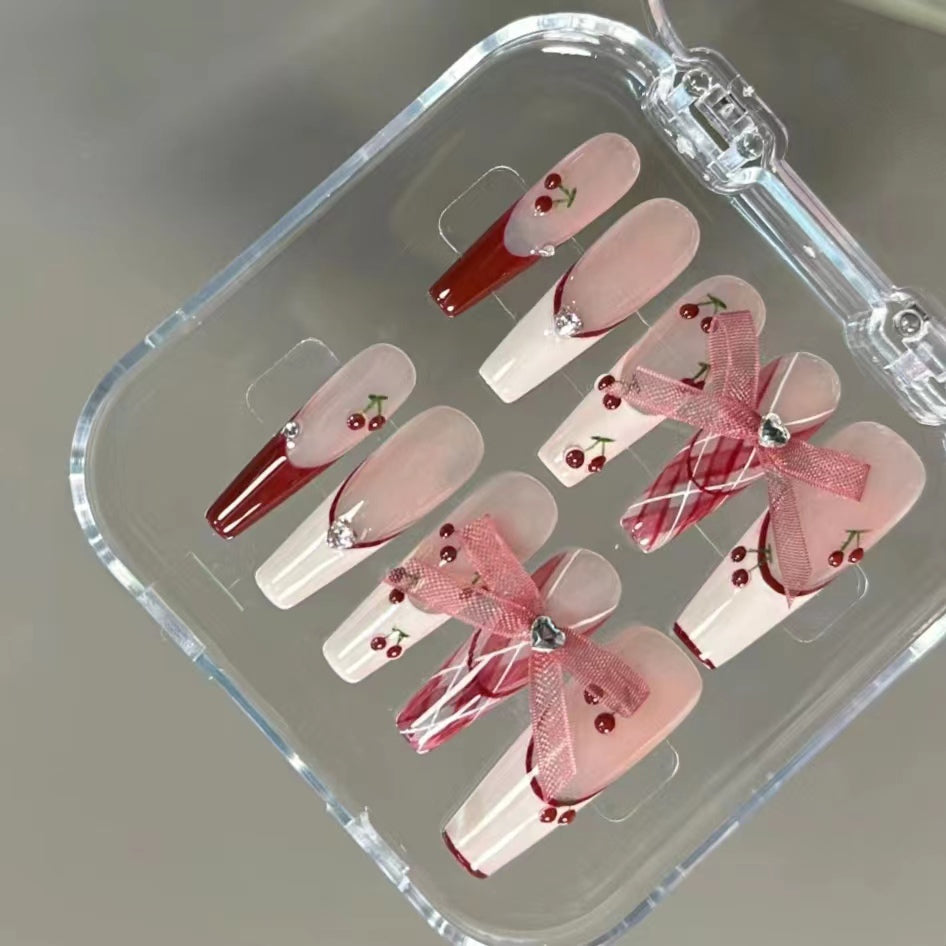 Sweet Bow New Year Whitening New Handmade Wearing Nail Products