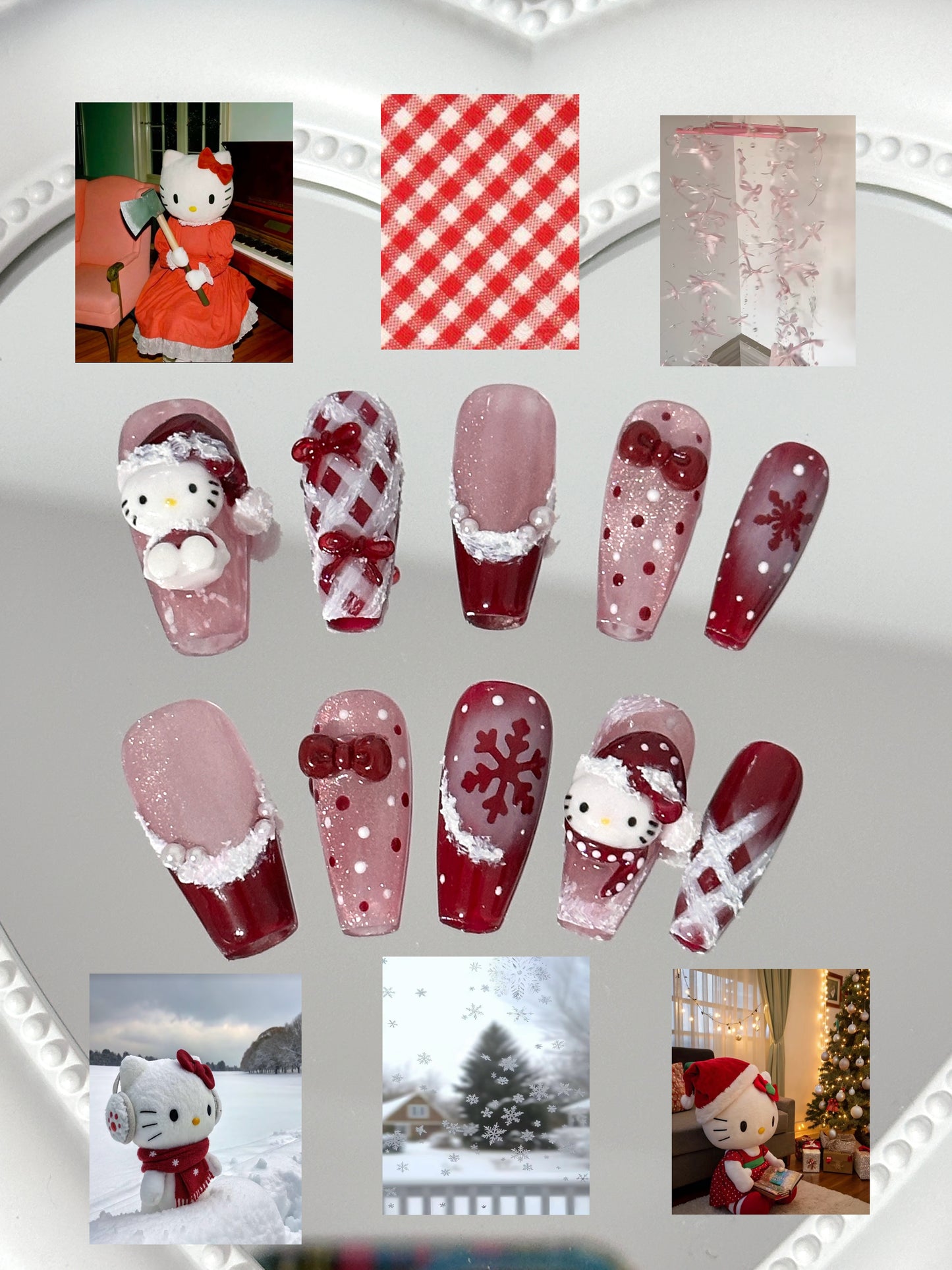 Festive Winter Wonderland Nail(siz M)