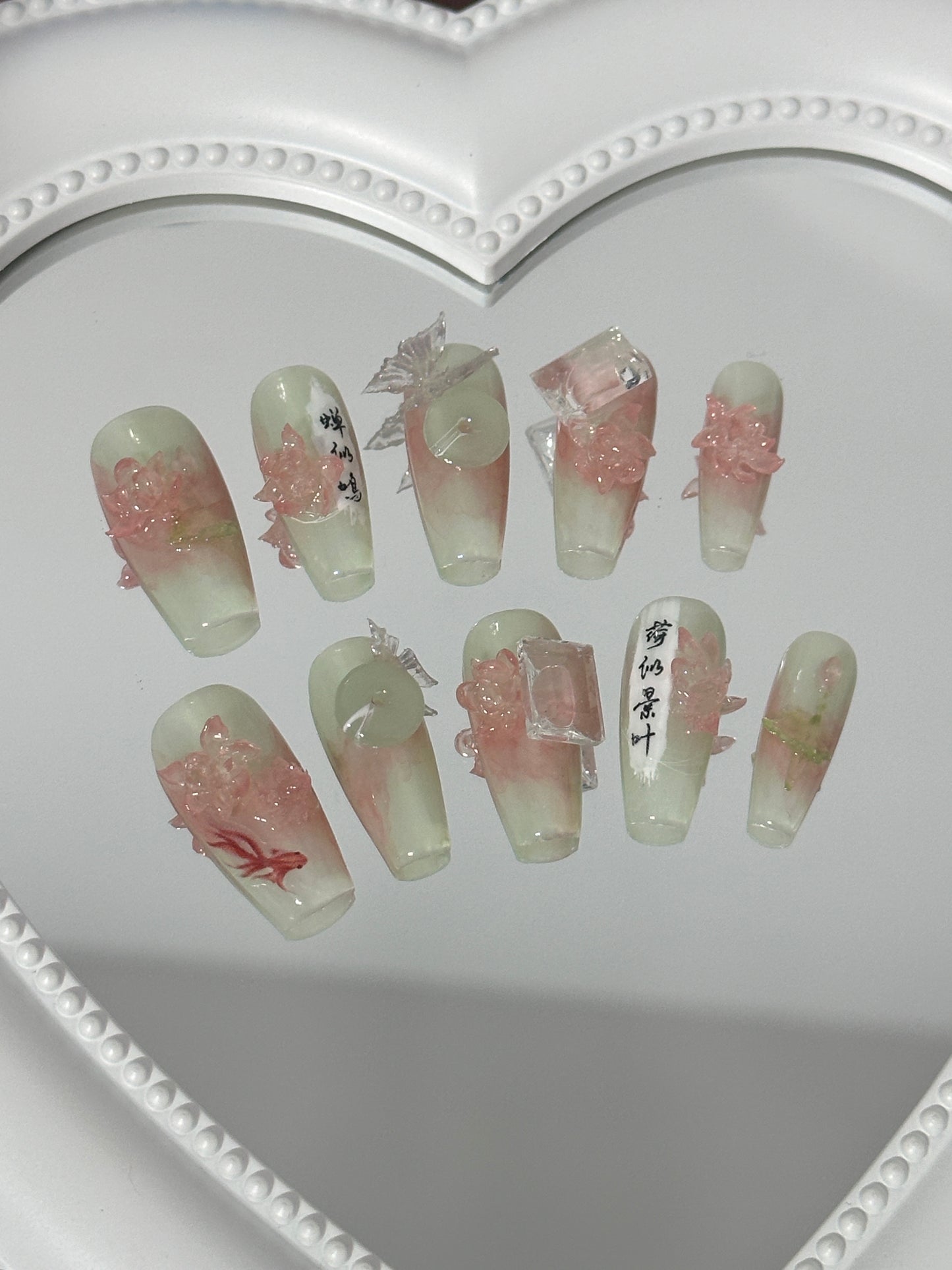 Elegant Oriental Floral Nail Art