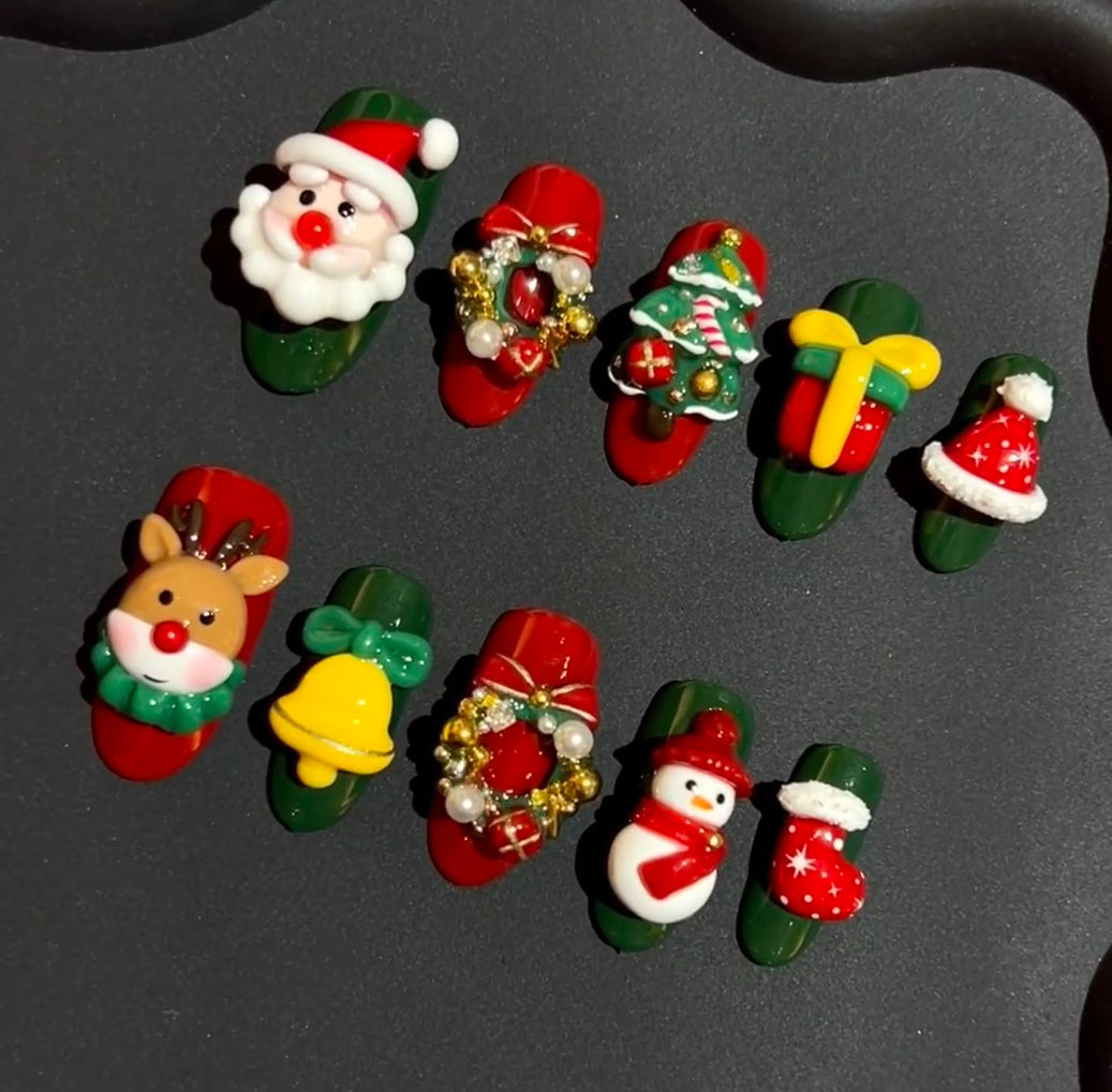 Festive Christmas Press-On Nails - Celebrate the Season in Style!