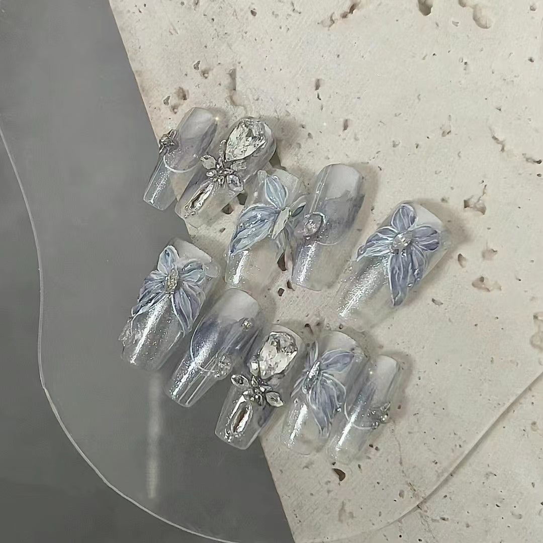 Crystal Zircon Butterfly Nail Enhancement Super Sparkling Immortal Spirit Nail Enhancement