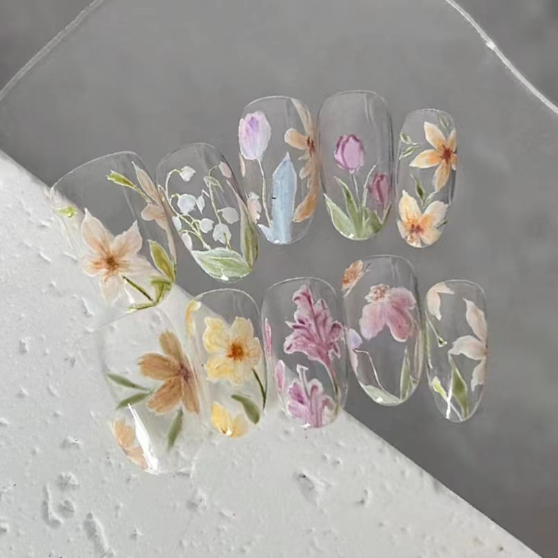 Watercolor white flower stickers for beginners, simple flowers