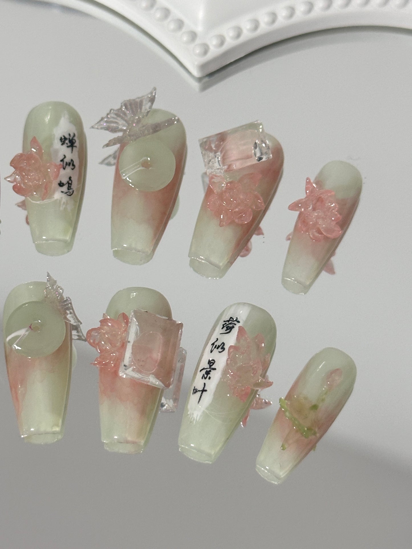 Elegant Oriental Floral Nail Art