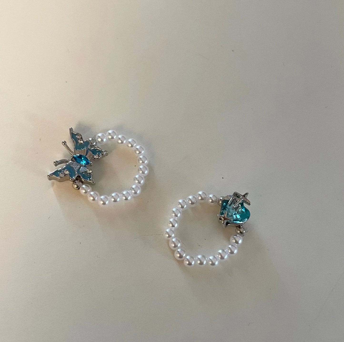 Blue love butterfly ring women's niche design advanced sense