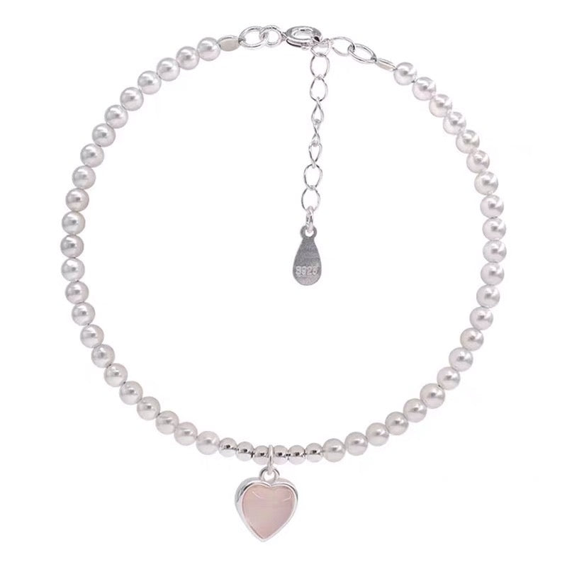 Korean version of light luxury niche design pink love bracelet women's 2023 new best friend exquisite versatile bracelet