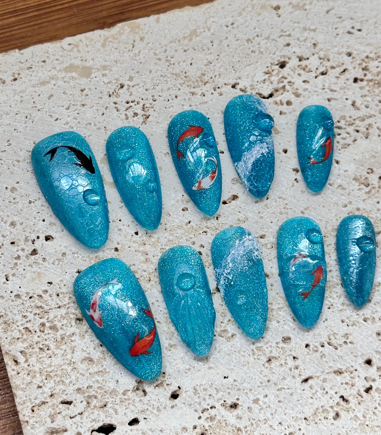 "Koi Serenity: Tranquil Waters Nail Art Set"