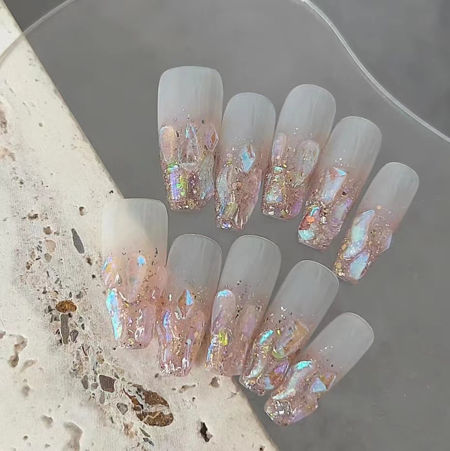 Customizable short warm elf with the same Aurora diamond shattering diamond sparkling champagne handcrafted