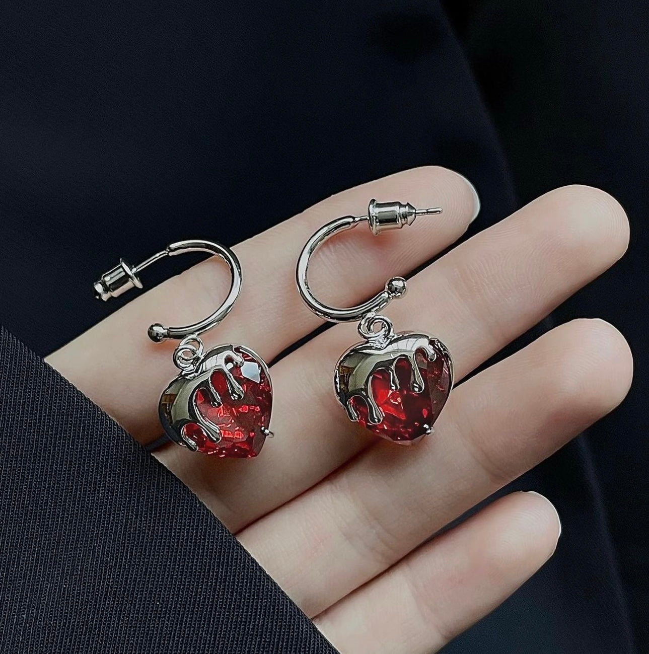 Red Cherry Earrings Internet Celebrity Same