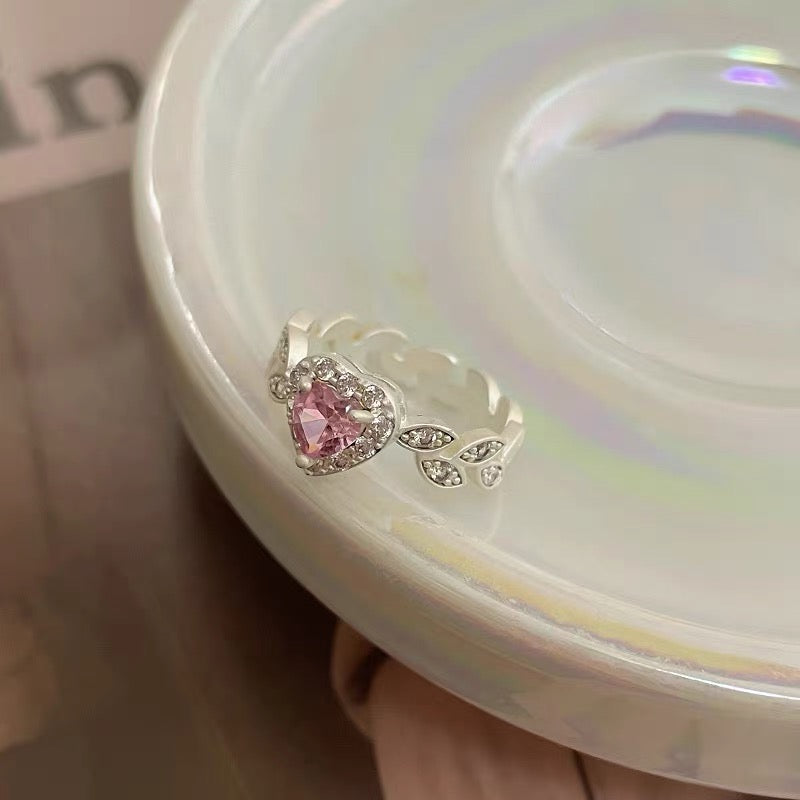 Romantic love zircon ring female niche design sweet couple ring personalized fashion ring