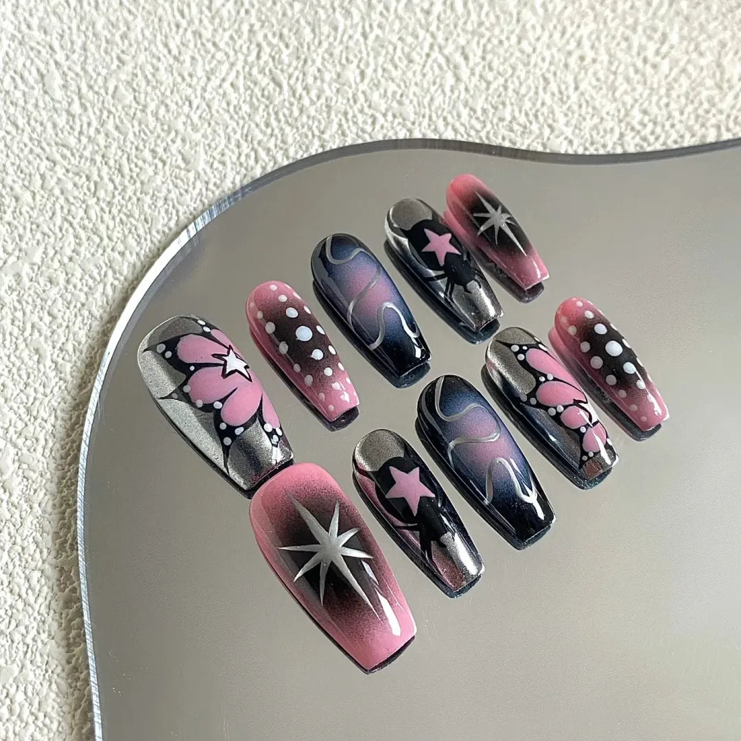 Pink Poison Wearing Armor Real Shot Advanced Whitening Millennium Style INS Little Red Book Same False Nail Repeated Use