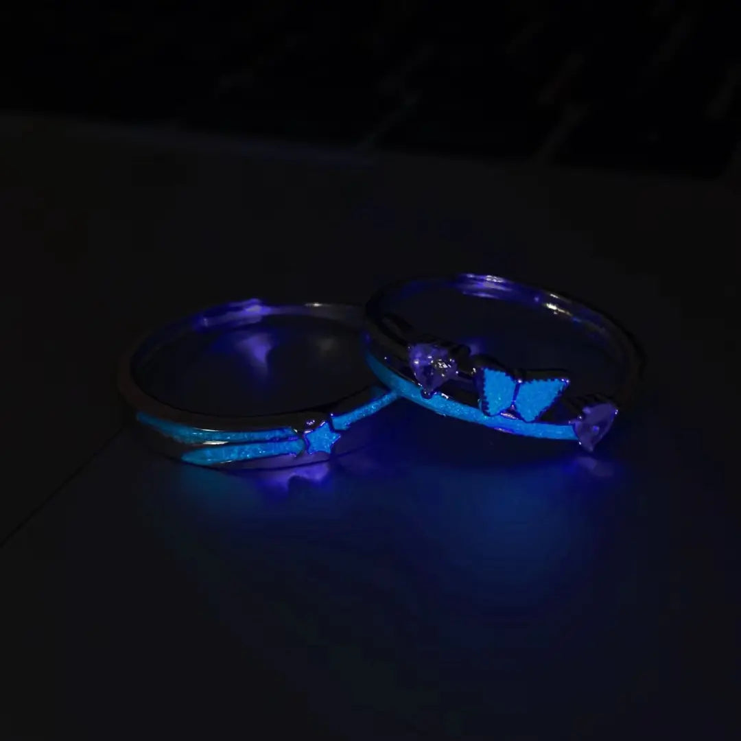 Glow Ring Butterfly Star, Glowing at Night, Mysterious Blue Power