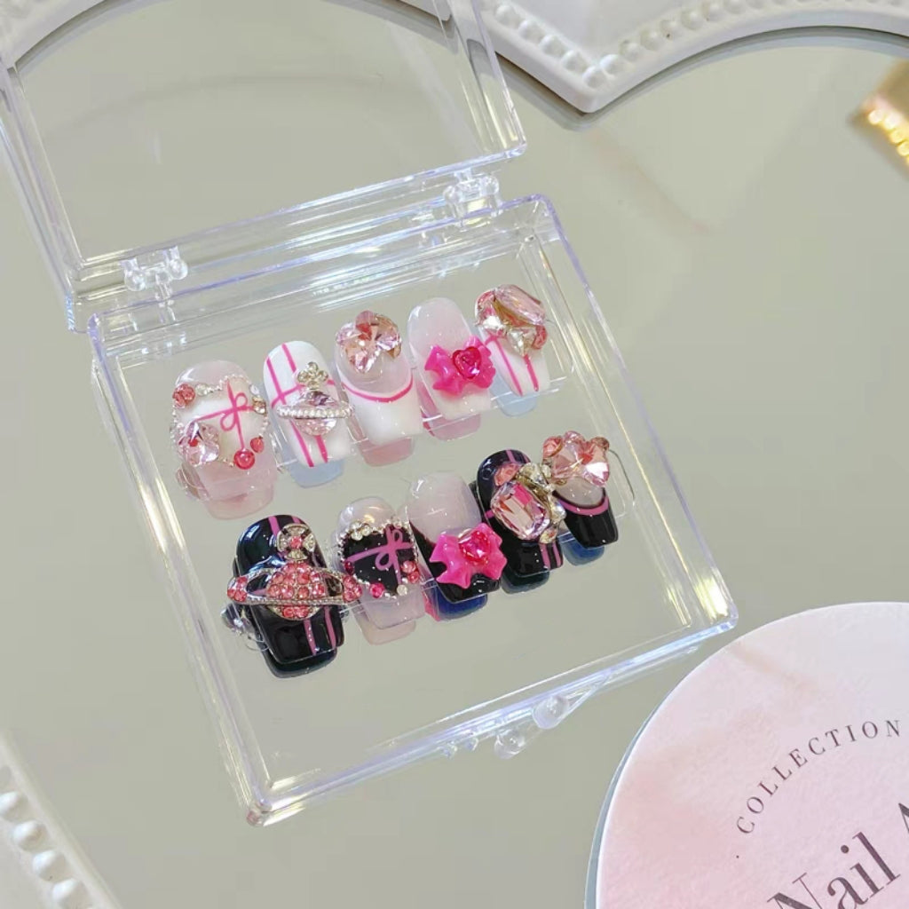 Sweet and Spicy Mandarin Duck AB Style Wearing Nail Enhancement Customization Artificial Nail Handmade Customization