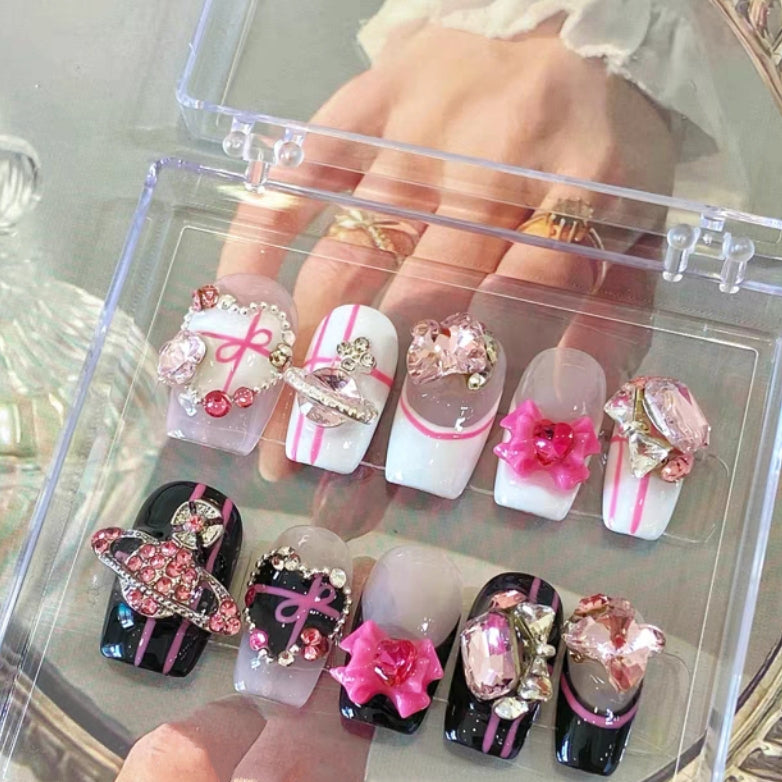 Sweet and Spicy Mandarin Duck AB Style Wearing Nail Enhancement Customization Artificial Nail Handmade Customization