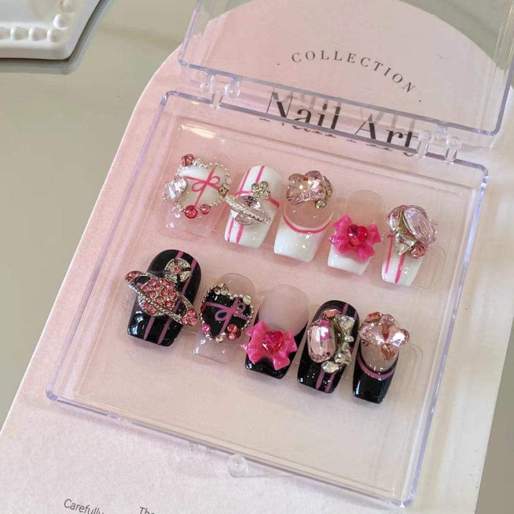 Sweet and Spicy Mandarin Duck AB Style Wearing Nail Enhancement Customization Artificial Nail Handmade Customization