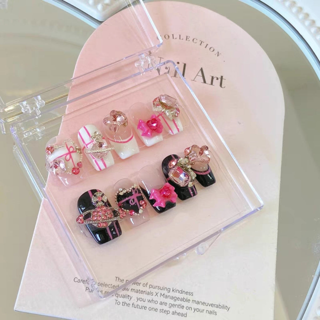 Sweet and Spicy Mandarin Duck AB Style Wearing Nail Enhancement Customization Artificial Nail Handmade Customization