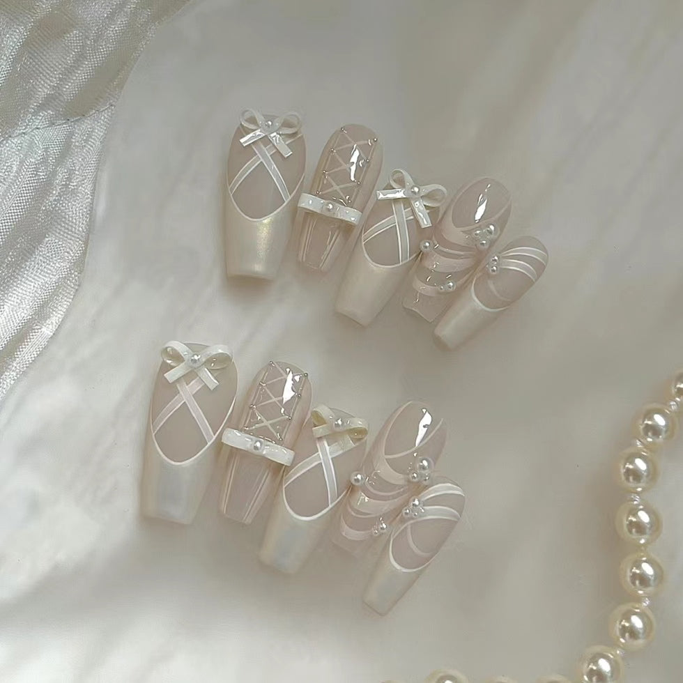 Ballet Girl Wears Nail, Pure Desire Style, Wearing Nail, Pure White, Super Beautiful Butterfly, Detachable Nail Clips