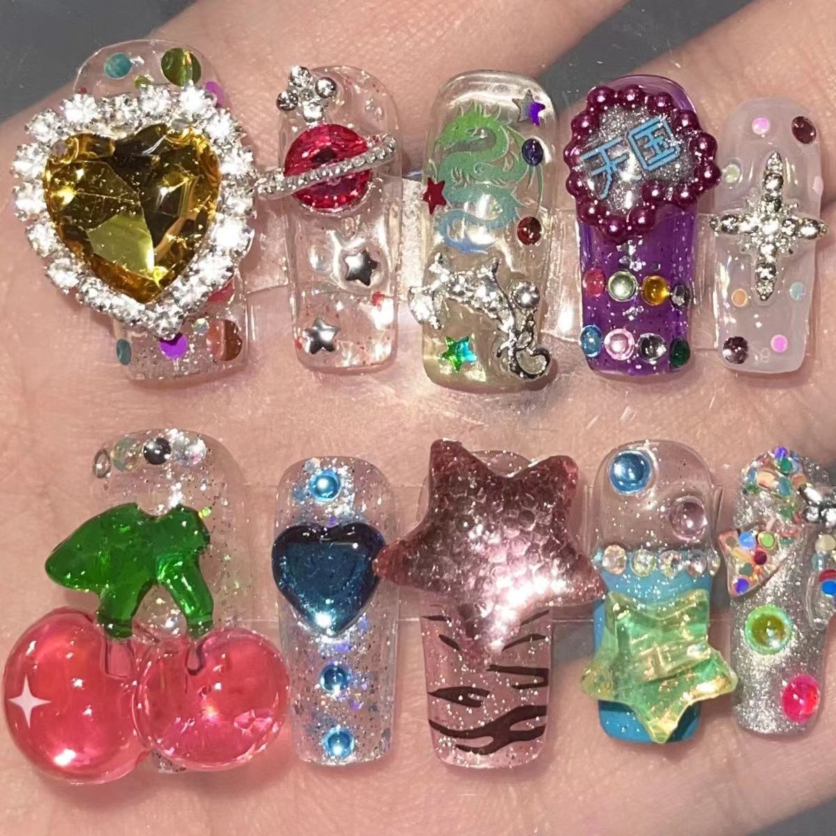 Original real shot cherry hottie nail y2k wearing nail