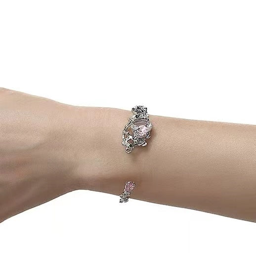Glass love bracelet new niche design senior sense of fashion sweet cool hand jewelry wholesale