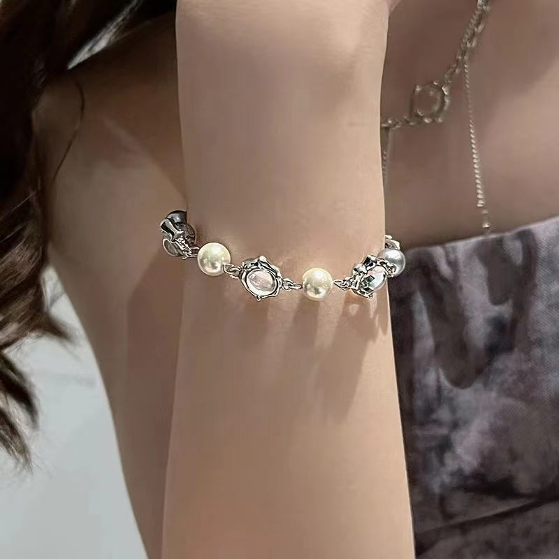 Transparent round bead bracelet female spliced pearl bracelet