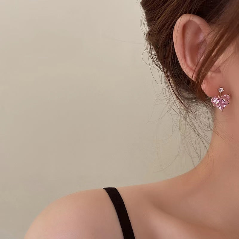 Rouge Pure desire French vintage zirconia love earrings light luxury premium design super fairy girl earrings
