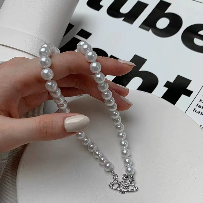 Planet pearl necklace for women