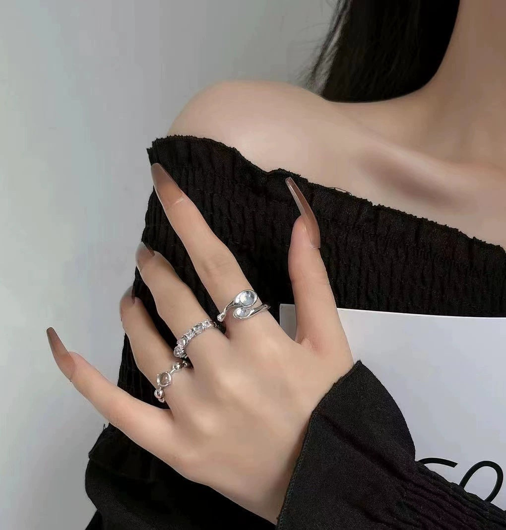 Lava texture cold style high class ring