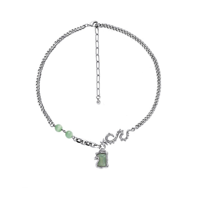 Mint green series necklace female new Chinese luxury niche design fresh college wind senior sense of neck jewelry wholesale