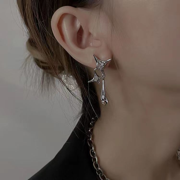 flash Diamond Star Earrings Female Minority Design Earrings