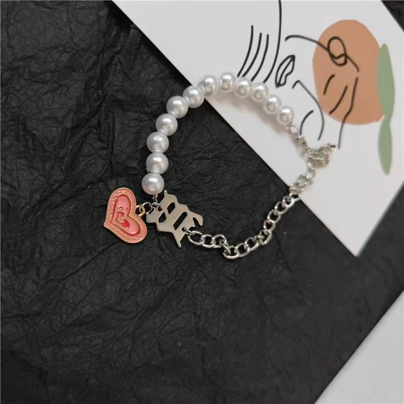 Titanium steel does not lose color hip-hop hipster personality ins bracelet