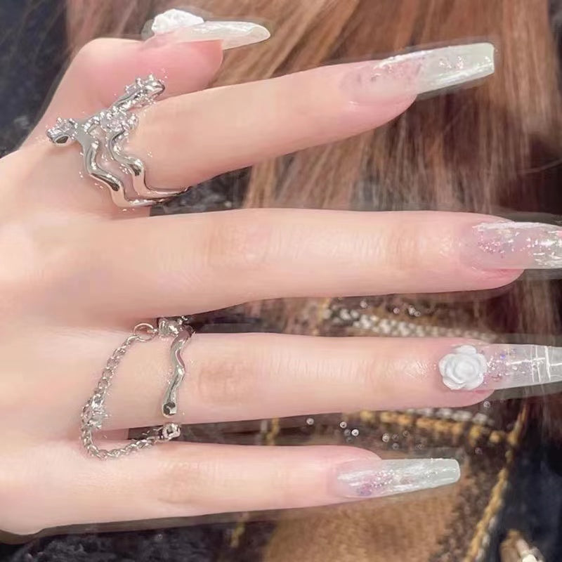 Design light luxury gemstone delicate sense irregular ring