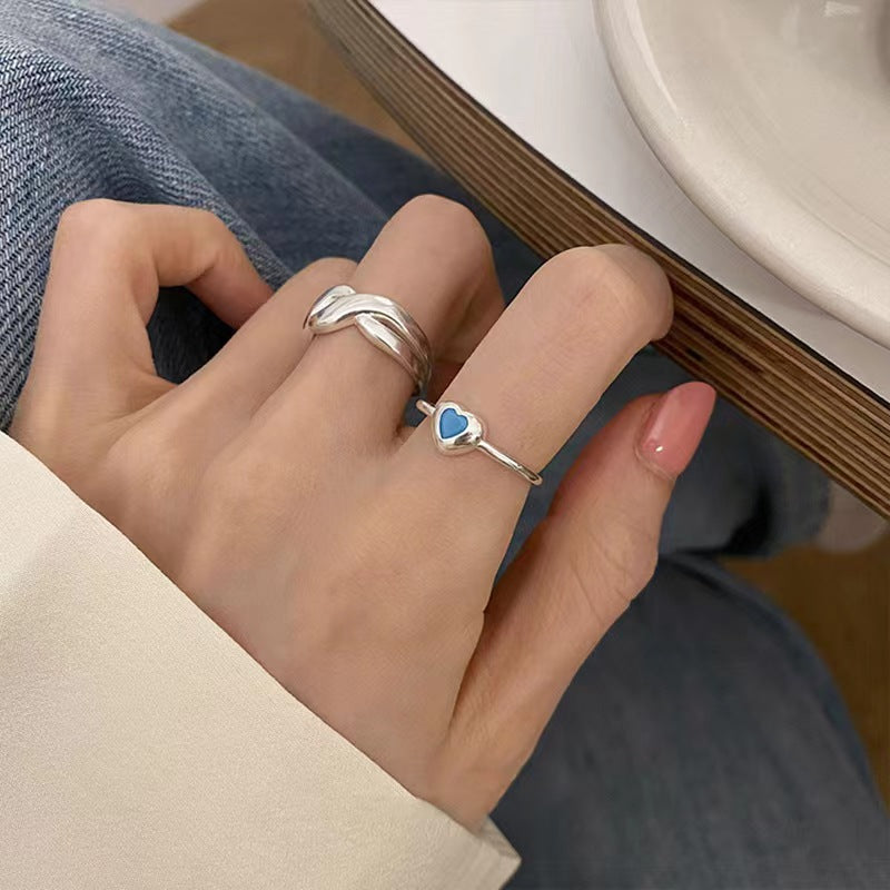 925 Silver Adjustable Love Ring Premium Sense