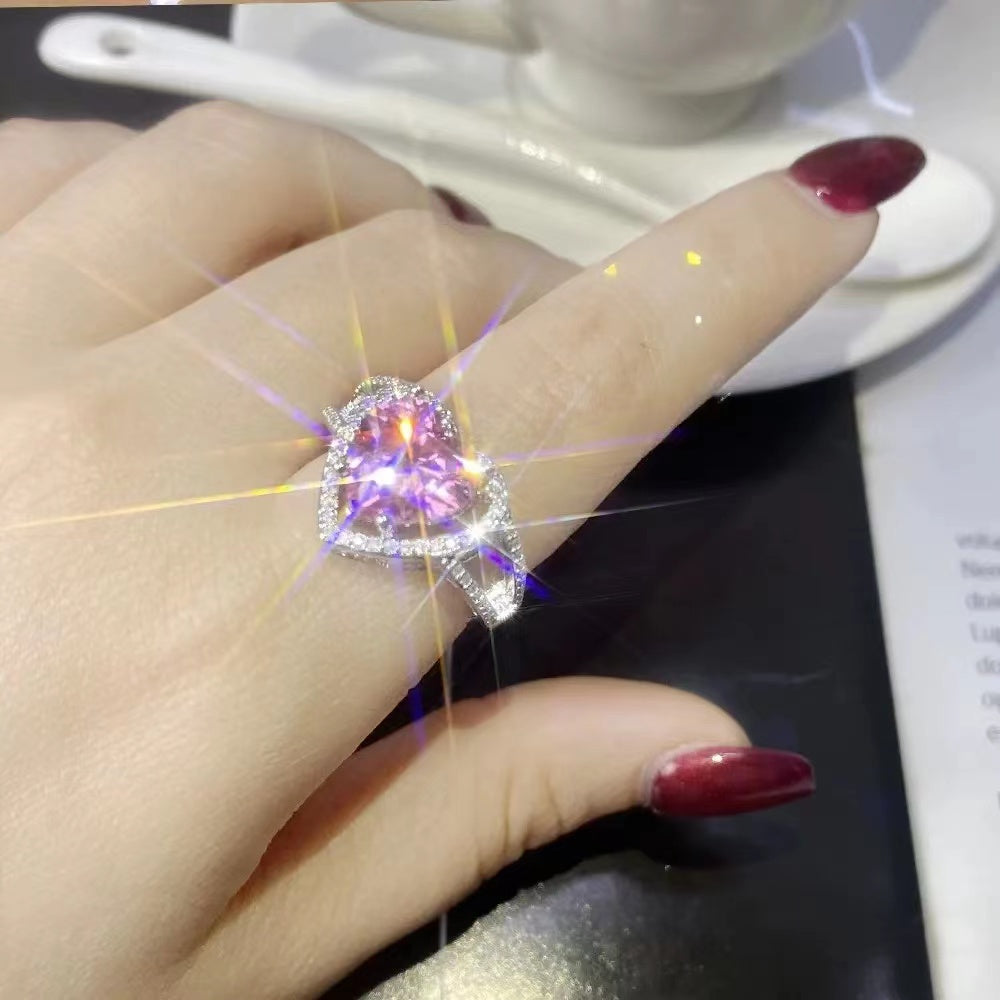 Original design personalized trendy pink zirconia necklace