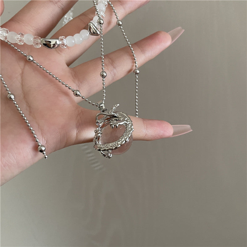 Small crowd design China-Chic style restoring ancient dragon * new Chinese style mountain and sea classics dragon pattern national style 2YK necklace collar chain