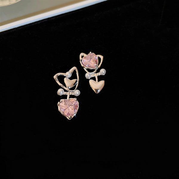 Silver Needle Irregular Pleated Zircon Cloud Earrings Cool in ins Small Popular New Earrings Fringe Earrings