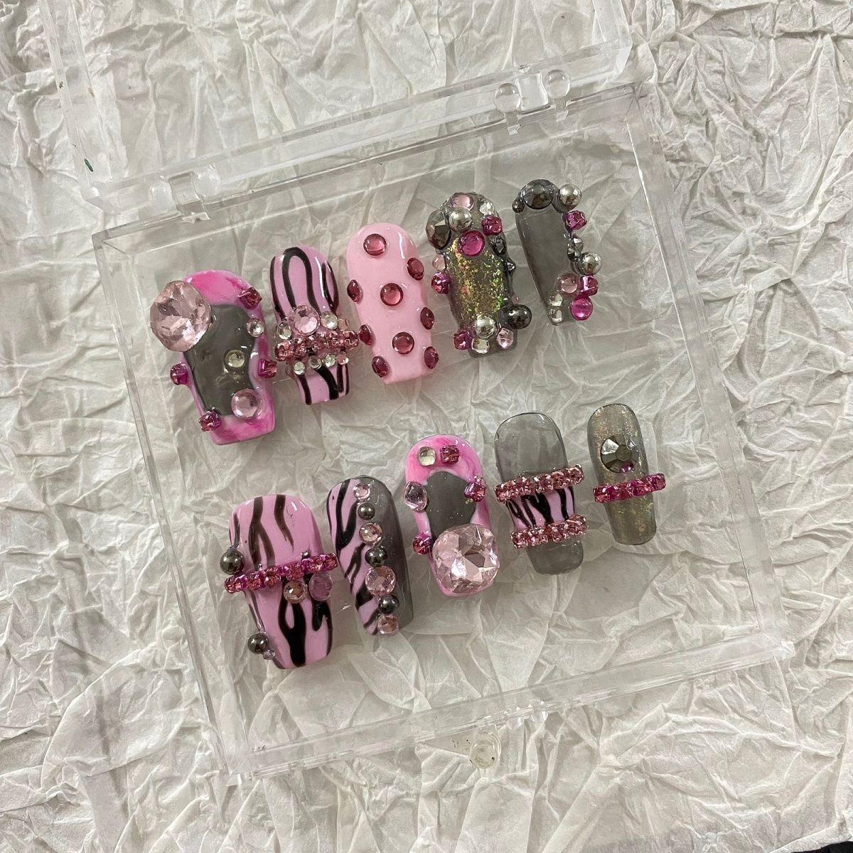 Pure manual phototherapy wearing nail Spicy Girl y2k European and American flame wearing nail Sweet Spicy Girl wearing nail