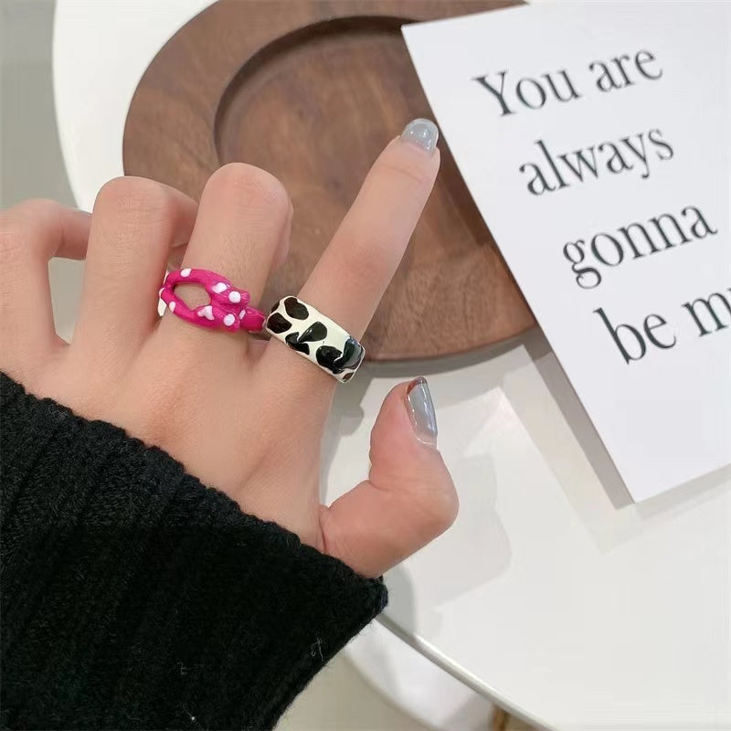 Handmade oil dripping non-fading niche design ring
