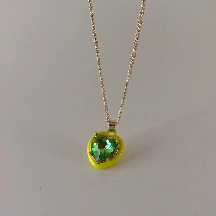 Colorful square love necklace