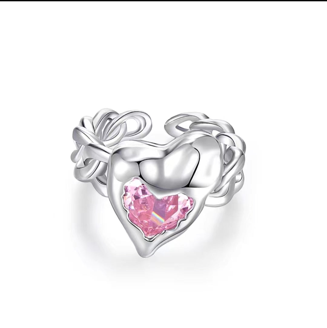 Pink Love Pearl Diamond Ring