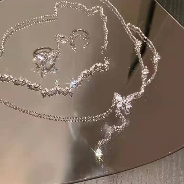 Butterfly tassel female temperament celebrity necklace