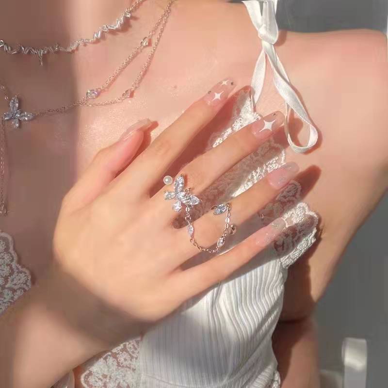 Butterfly tassel female temperament celebrity necklace
