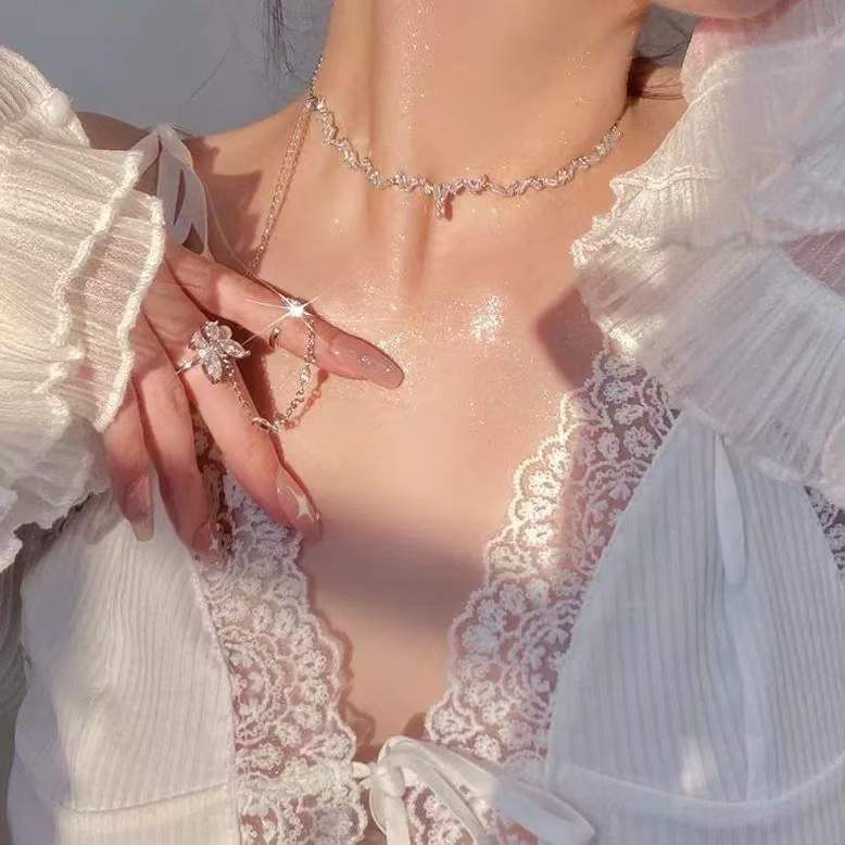 Butterfly tassel female temperament celebrity necklace