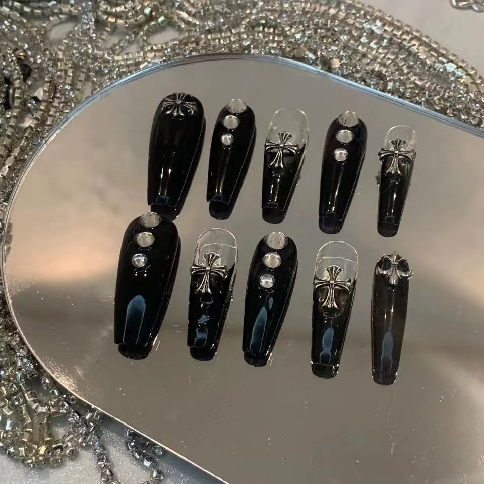 Netflix explosive diamond light purple full of diamonds bursting glitter sequins long handmade fixed nail