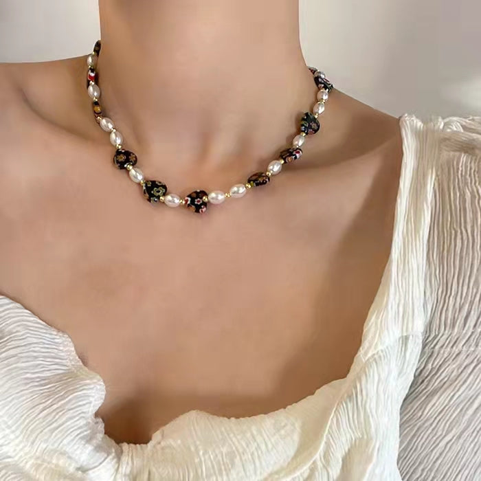 Vintage love pearl heart-shaped super fairy necklace