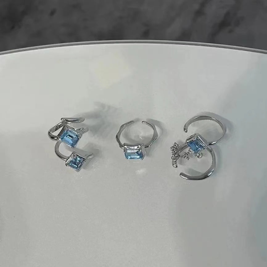 Blue Irregular Metal Ring