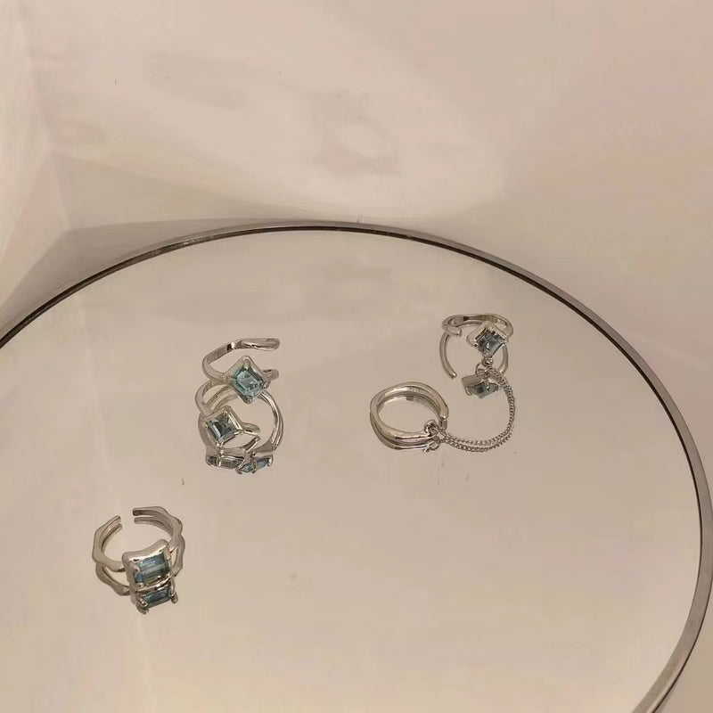 Blue Irregular Metal Ring