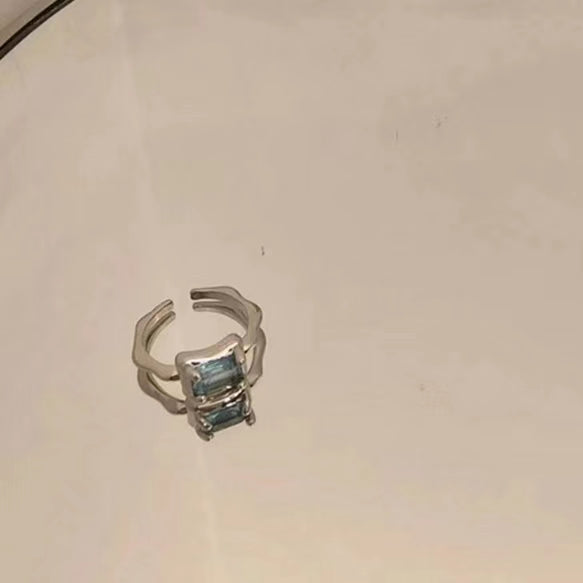 Blue Irregular Metal Ring