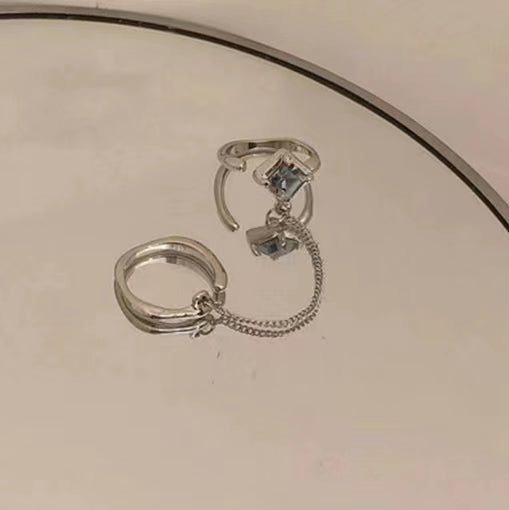 Blue Irregular Metal Ring